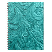 Faux Leather Western Pattern Blauwgroen Notebook Notitieboek (Voorkant)