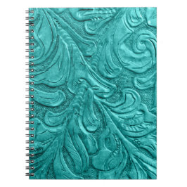 Faux Leather Western Pattern Blauwgroen Notebook Notitieboek