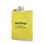 Faux Leather Yellow Dochter Afstudeerder Gift Heupfles (Links)