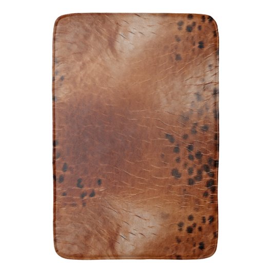 Faux leder bruine luipaard vlekken badmat (Voorkant Verticaal)