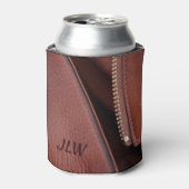 Faux leder en Satin Unzipperd  Blikjeskoeler (Blikje Voorkant)