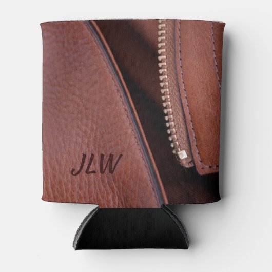 Faux leder en Satin Unzipperd  Blikjeskoeler (Voorkant)