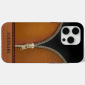 Faux leder met Zipper Case-Mate iPhone Case (Achterkant (horizontaal))