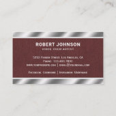 Faux-leder-metallische microfoon Stem over artiest Visitekaartje (Achterkant)