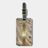 Faux leder Pattern Acid Wash Gold Metallic Label Bagagelabel (Voorkant verticaal)