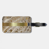 Faux leder Pattern Acid Wash Gold Metallic Label Bagagelabel (Achterkant horizontaal)