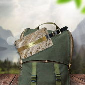 Faux leder Pattern Acid Wash Gold Metallic Label Bagagelabel