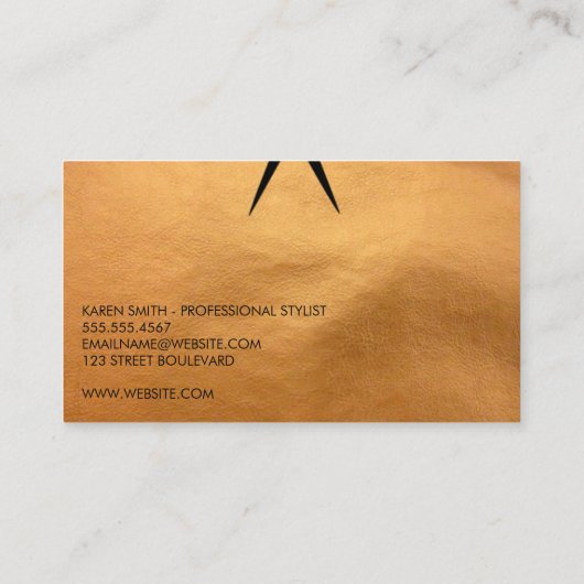 Faux leder/Salon Stylist Visitekaartje (Achterkant)