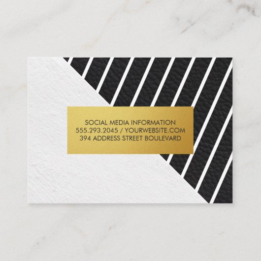 Faux leder White Stripes Gold Metallic Label (Achterkant)