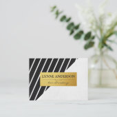 Faux leder White Stripes Gold Metallic Label (Staand voorkant)