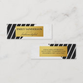 Faux leder White Stripes Gold Metallic Label (Voorkant / Achterkant)