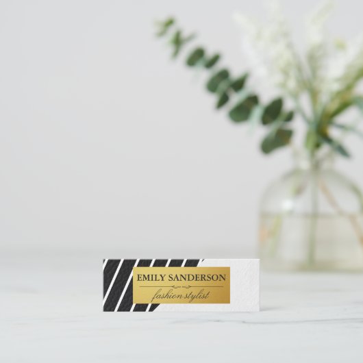 Faux leder White Stripes Gold Metallic Label (Staand voorkant)