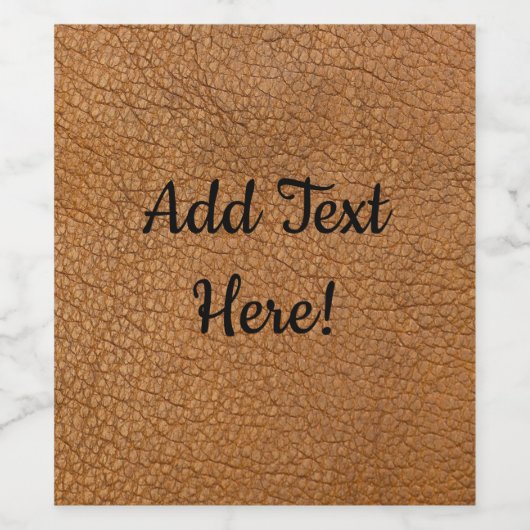 Faux leder wijn etiket (Enkel label)