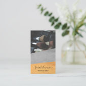 Faux lederen afdrukken | Mode kleurenblok Visitekaartje (Staand voorkant)