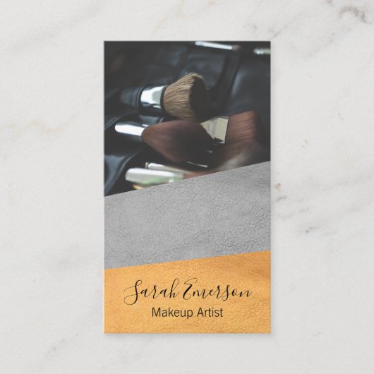 Faux lederen afdrukken | Mode kleurenblok Visitekaartje (Voorkant)