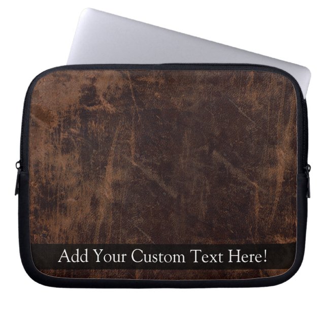 Faux  lederen blik laptop sleeve (Voorkant)