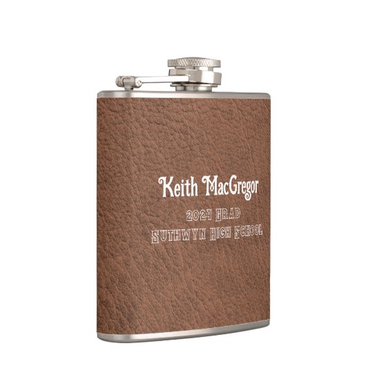 Faux lederen bruin Afstuderen cadeau Heupfles (Rechts)