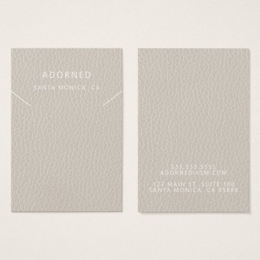 Faux lederen chique Ketting display Kaart (Voorkant /achterkant)