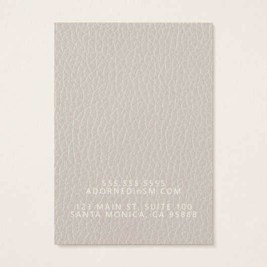 Faux lederen chique Ketting display Kaart (Achterkant)