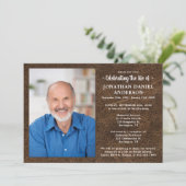 Faux lederen fotografie begrafenis van het leven kaart (Staand voorkant)