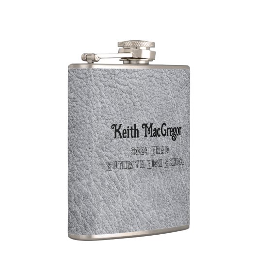 Faux lederen grijs Afstuderen cadeau Heupfles (Rechts)