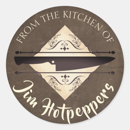 Faux lederen koks mes uit de keuken van label (Voorkant)