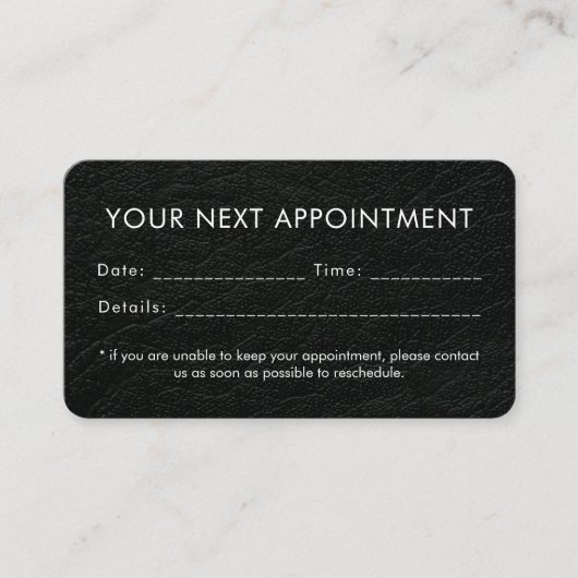 Faux lederen moderne minimalistische custom Logo Afsprakenkaartje (Voorkant)