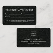 Faux lederen moderne minimalistische custom Logo Afsprakenkaartje (Voorkant / Achterkant)