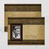 Faux lederen perkament Foto Sympathy Bedankt P Briefkaart (Voorkant / Achterkant)