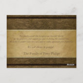 Faux lederen perkament Foto Sympathy Bedankt P Briefkaart (Achterkant)