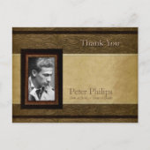 Faux lederen perkament Foto Sympathy Bedankt P Briefkaart (Voorkant)