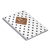 Faux lederen pleister op zwart Stippen monogram Notitieboek (Rechterzijde)