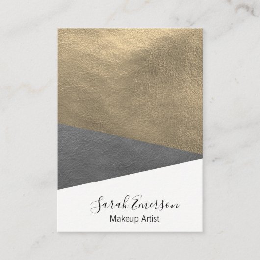 Faux lederen print visitekaartje (Voorkant)