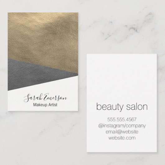 Faux lederen print visitekaartje (Voorkant / Achterkant)