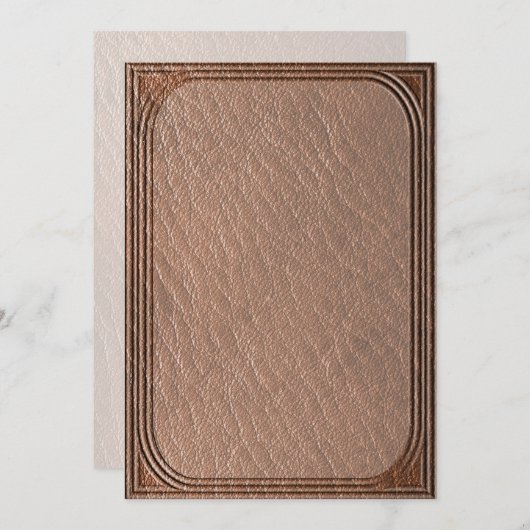Faux lederen textuur print kaart (Voorkant / Achterkant)