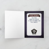 Faux lederen universele werknemer jubileumkaart kaart (Binnen)