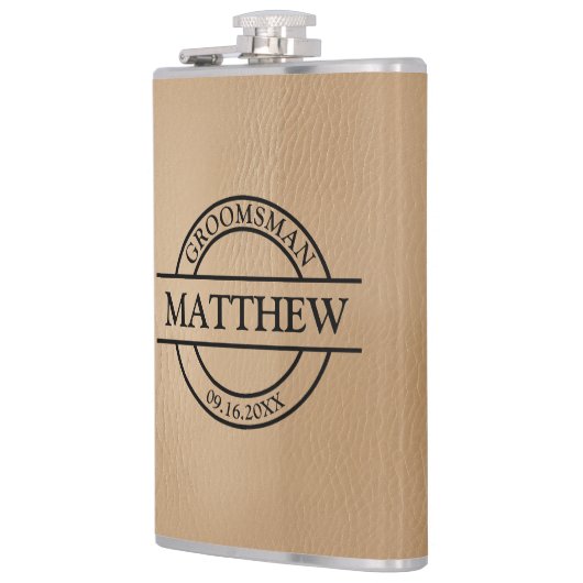 Faux lederen vinyl verpakte kolf heupfles (Links)