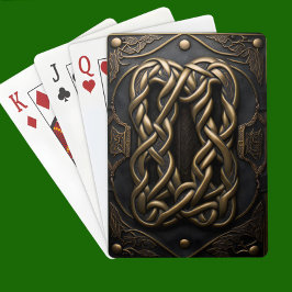 Faux leer en metaal pokerkaarten