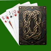 Faux leer en metaal pokerkaarten