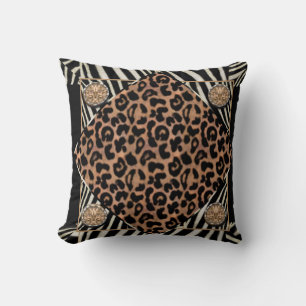 Faux Leopard en Zebra American MoJo Pillow Kussen
