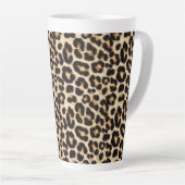 Faux Leopard Fur Pattern | Wilde katten Latte Mok (Rechterhoek)