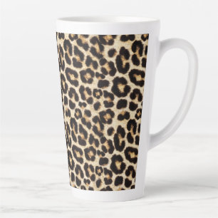 Faux Leopard Fur Pattern   Wilde katten Latte Mok