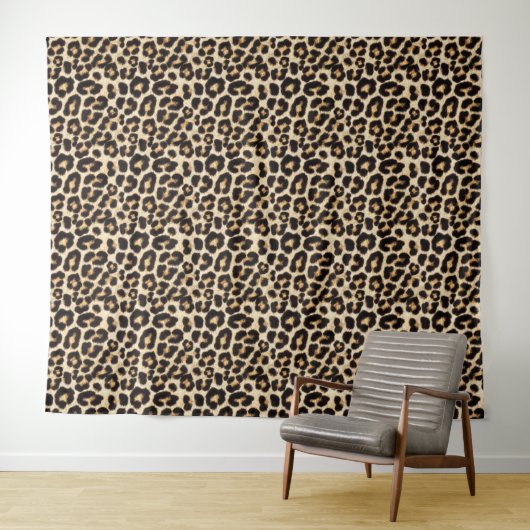 Faux Leopard Fur Pattern | Wilde katten Wandkleed (In Situ (horizontaal))