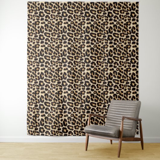 Faux Leopard Fur Pattern | Wilde katten Wandkleed (In situ)