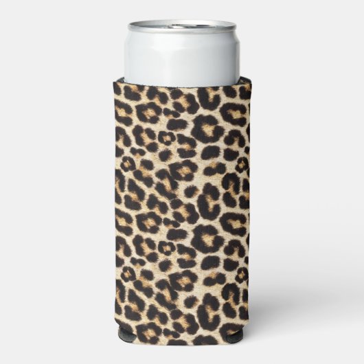Faux Leopard Fur Seltzer Blikjeskoeler (Seltzer Voorkant)