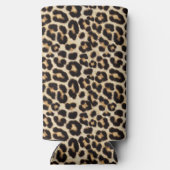 Faux Leopard Fur Seltzer Blikjeskoeler (Achterkant)