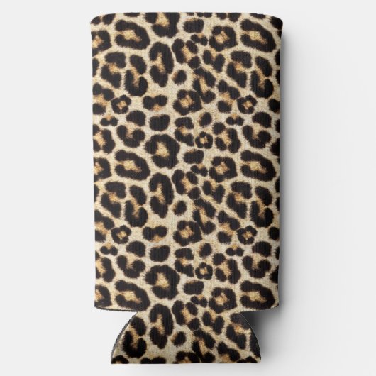 Faux Leopard Fur Seltzer Blikjeskoeler (Achterkant)