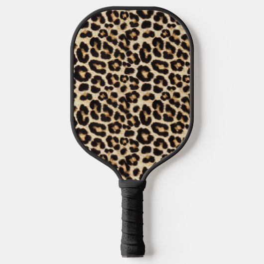 Faux Leopard Fur Snazzy Pickleball Paddle (Voorkant)
