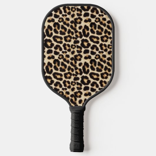 Faux Leopard Fur Snazzy Pickleball Paddle (Achterkant)