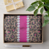 Faux Leopard Hot Pink Roos Gold Foil en Diamonds Tissuepapier (Geschenk)